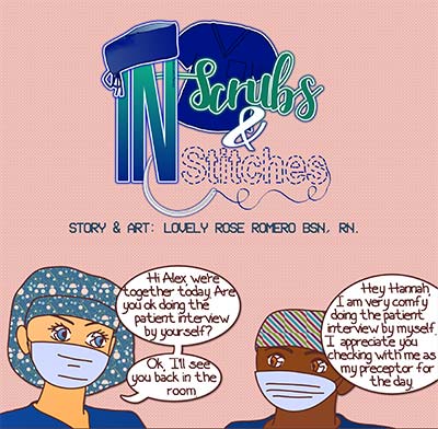 Cartoon with two nurses talking to each other