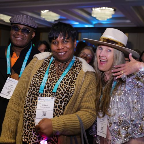 Kick-off-party-2 Expo attendees smile at party