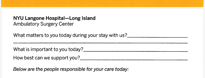 Langone Long Island Welcome Card